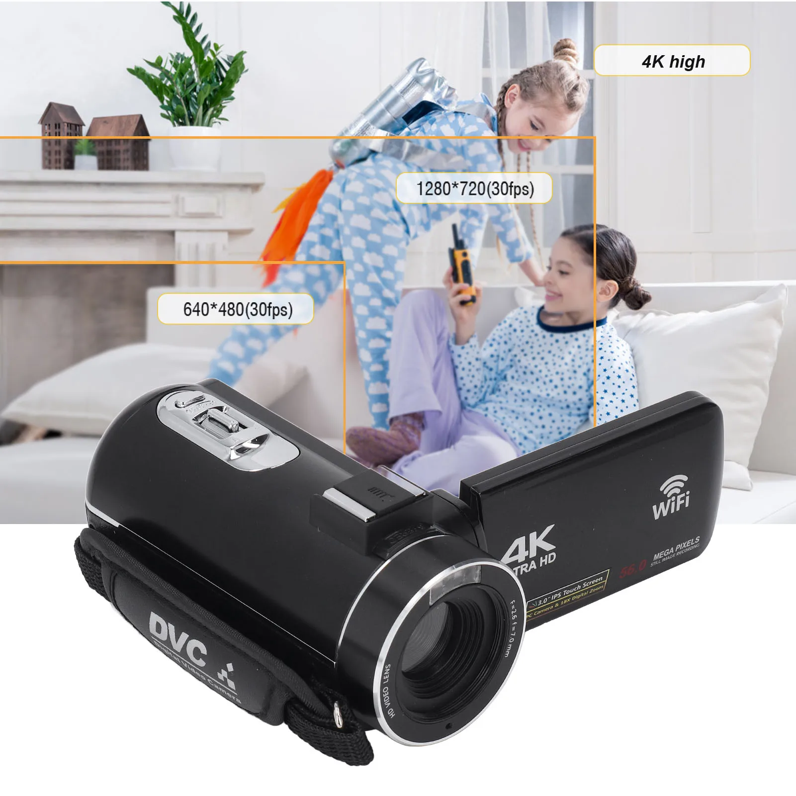 

Video Camera Camcorder High Definition External Microphone 4K Ultra HD Video Camera for Education Industry for Outdoor Travel