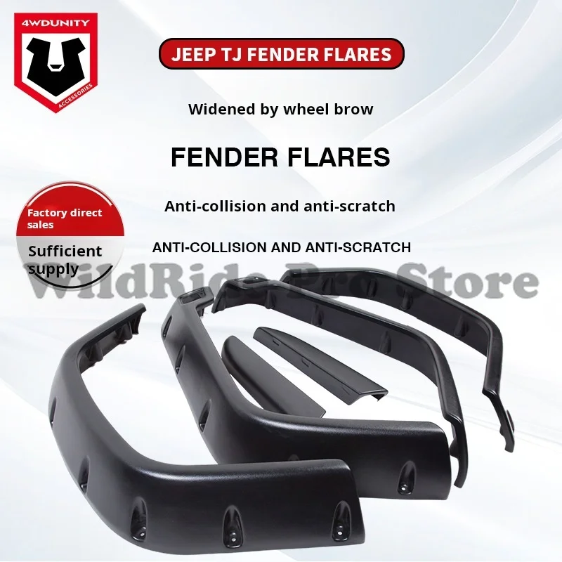 

Textured ABS Fender Flares for Jeep Wrangler TJ 1997-2006 | Direct Bolt-On Wheel Arch Extensions | Off-Road Protection