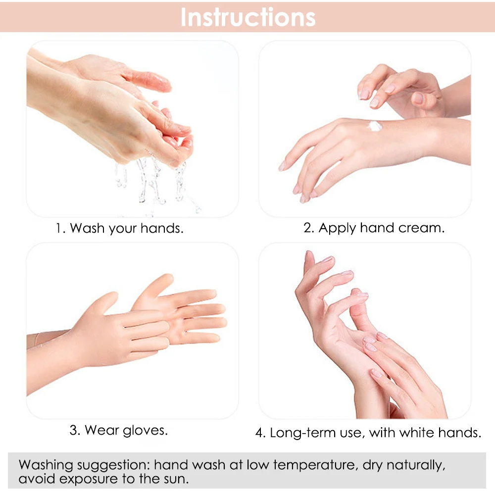 1Pair Silicone Gel Gloves Long Tube Elastic Soft Hands Care Moisturizing Skin Care Anti Cracking Pain Relief Tools Men and Women