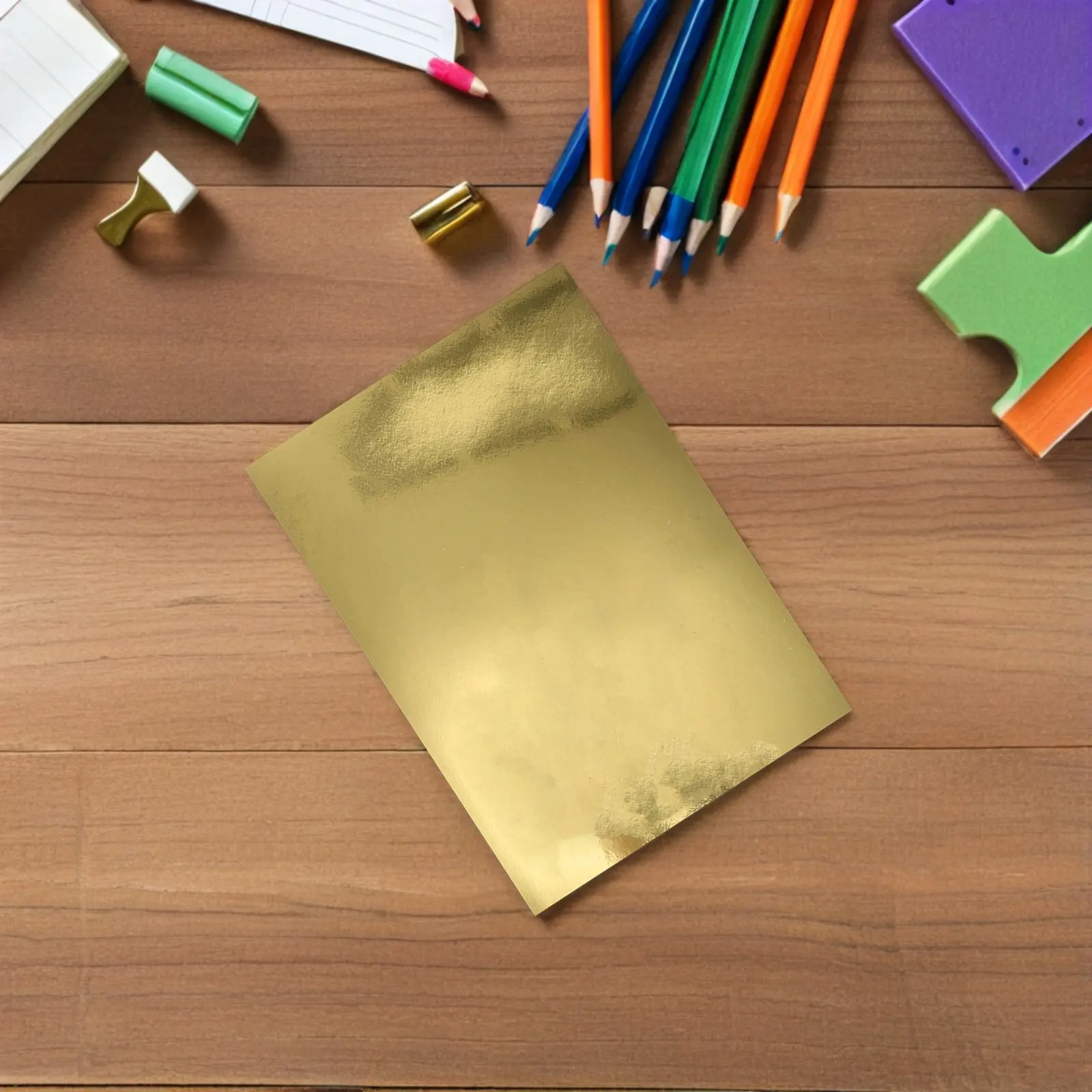 70Pcs Mirror Cardstock Paper A5 Gold Shimmer Metallic Craft Paper Sheets Card Stock for DIY Scrapbooking Card Making