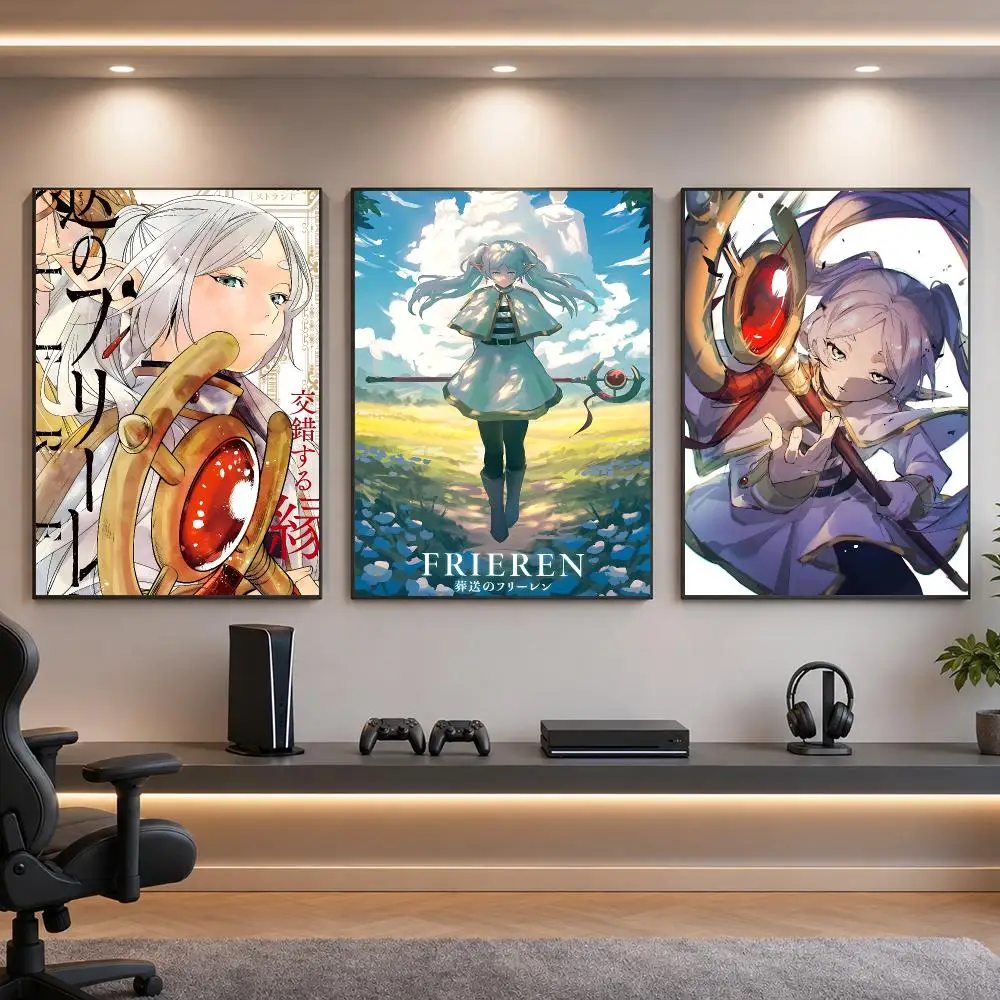 Anime F-Frieren Fantasy Journey Poster HD Removable Wall Art Gift Bedroom Lounge Dorm Office Gaming Cafe Bars
