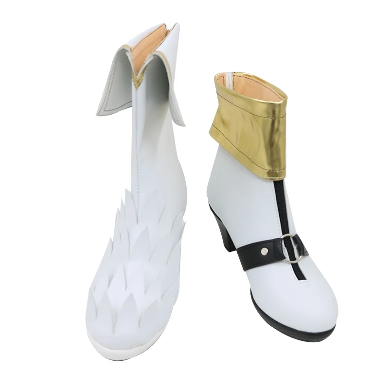 Digimon Adventure Angel Angewomon Anime Cosplay White Shoes Short Heeled Boots C006