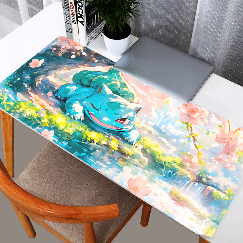 Mouse Pad Gaming Large Bulbasaur Pokemon Pikachu Dywan Gamer Keyboard Desk Mat Table Carpet Mousepad XXL 900x400 For Computer