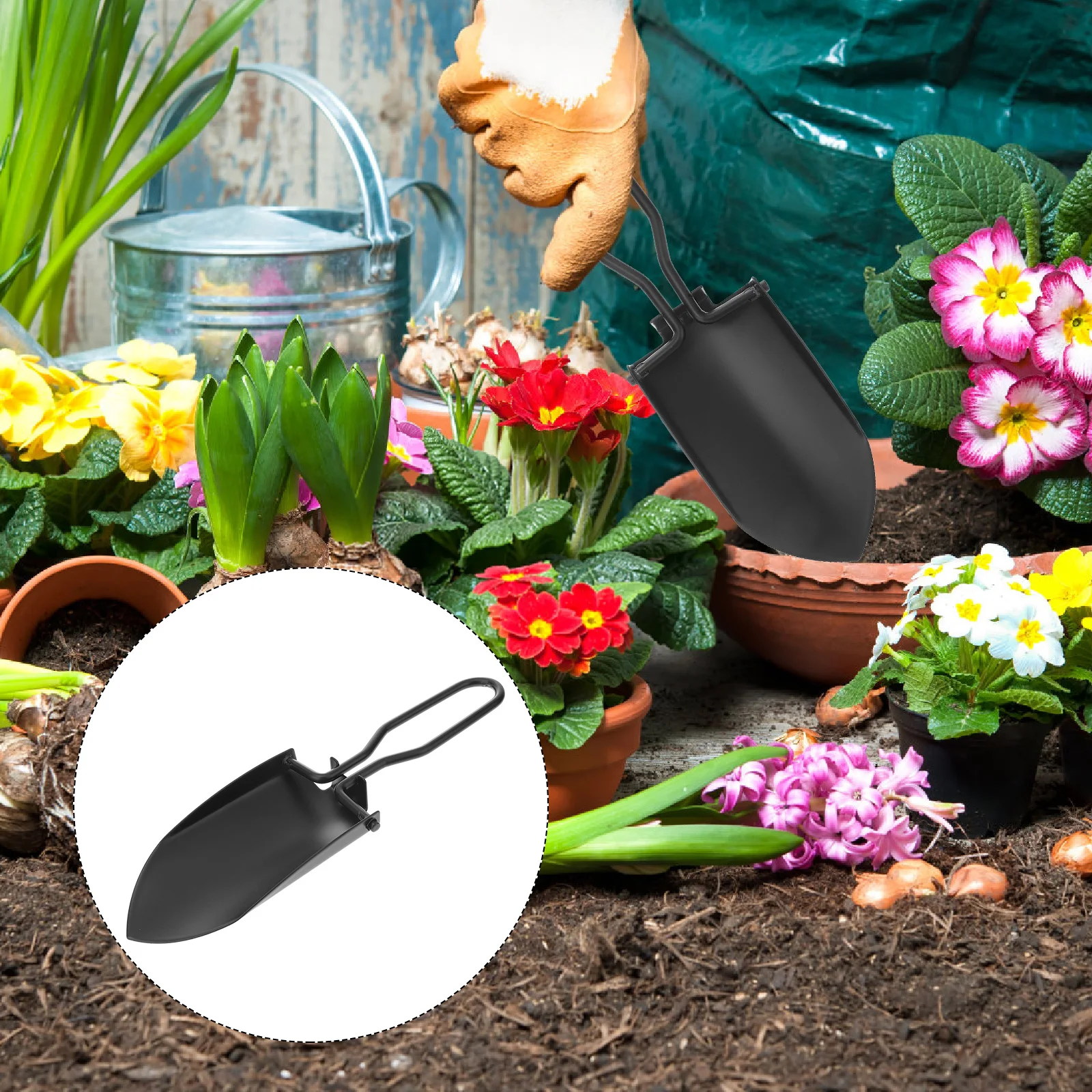 

Stainless Steel Outdoor Folding Shovel Multipurpose Gardening Tool With Convenient Storage Bag