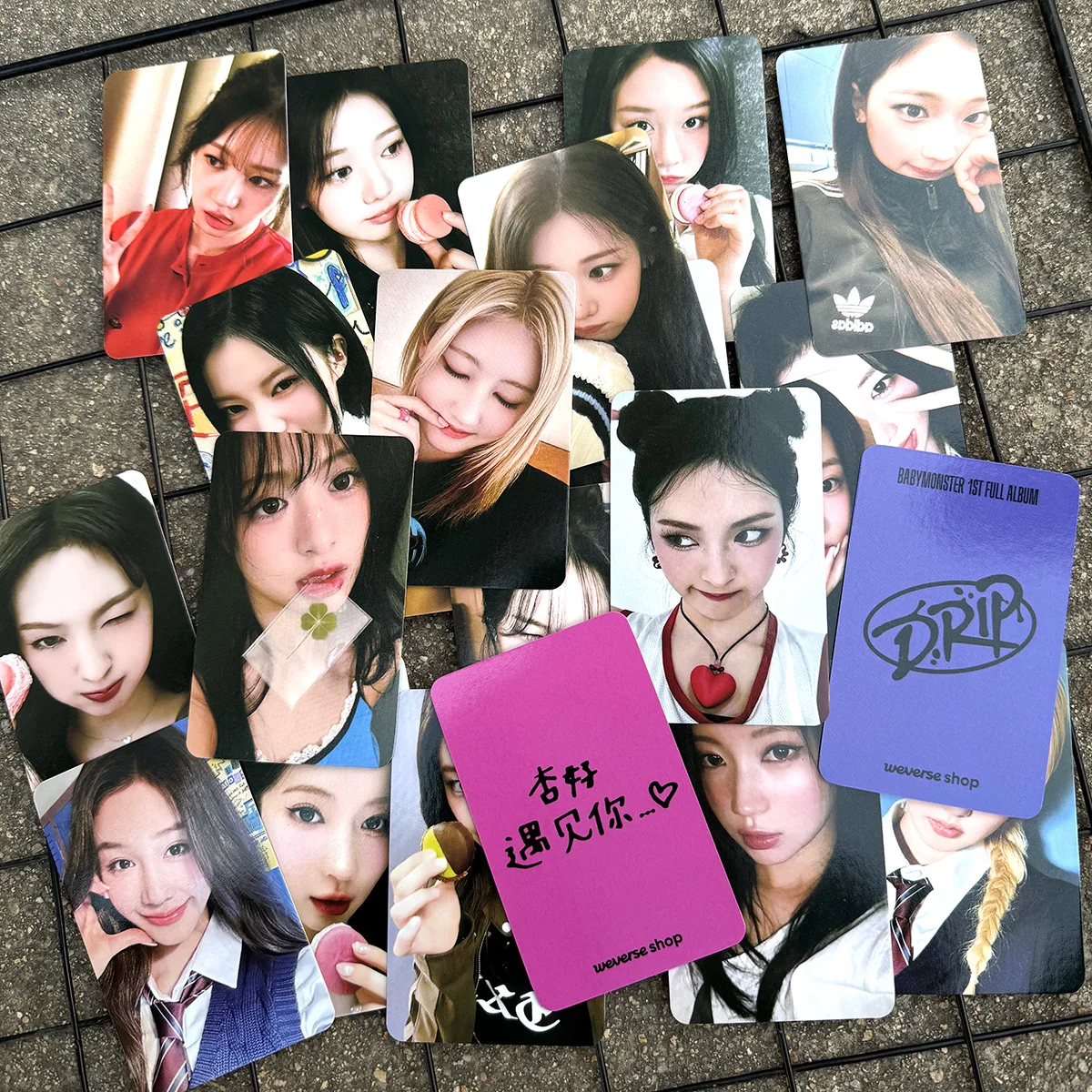 

7 шт./компл. Kpop Babymonster белый день фотокарточка Weverse магазин Lucky Draw фотокарточки AHYEON ASA RUKA PHARITA коллекция фанатов