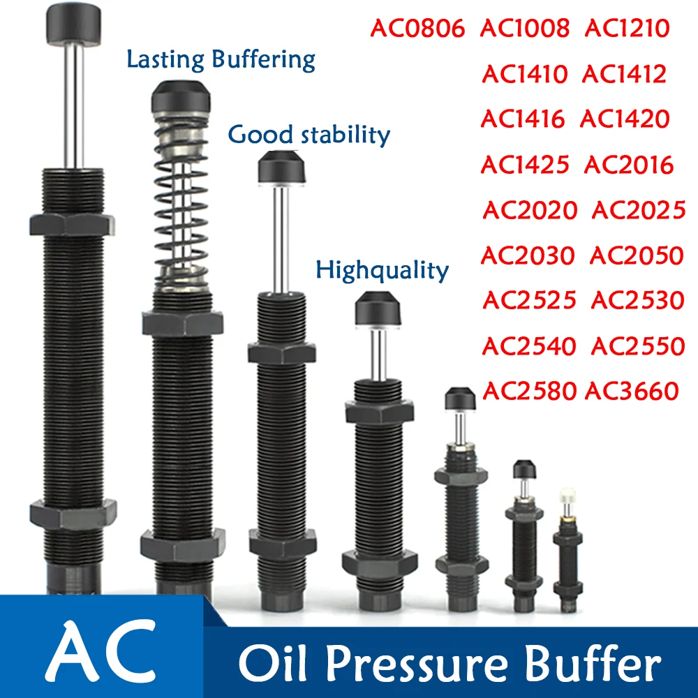 

AC Oil Pressure Buffer Aerodynamic Hydraulic Shock Absorber Damper AC0806 AC1008 AC1210 AC1410 AC1412 AC1416 AC1420 To AC3660-2