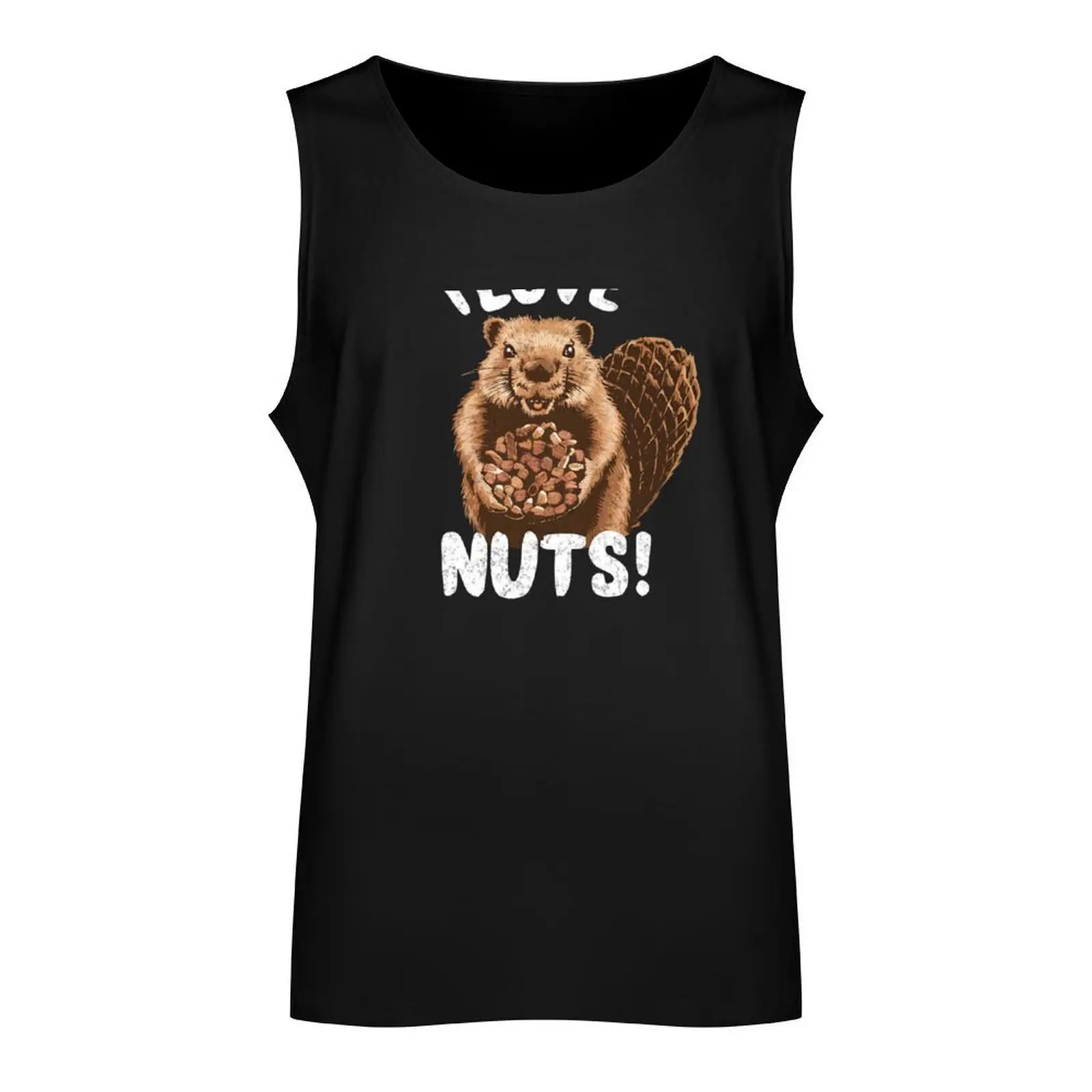 Adorable Nut-Loving Beaver - I LOVE NUTS Tank Top sleeveless jackets fitness clothing for men gym accessories men Gym man