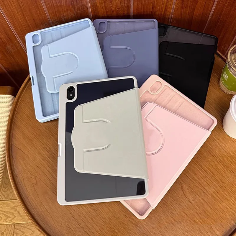 Rotation Acrylic Case For iPad Mini 2024 Mini 7 A17 Pro 6 Pro 11 Air 11 6 13 5 4 Pro 13 10th 10.9 10.2 9.7 Pro12.9 With Pen Slot