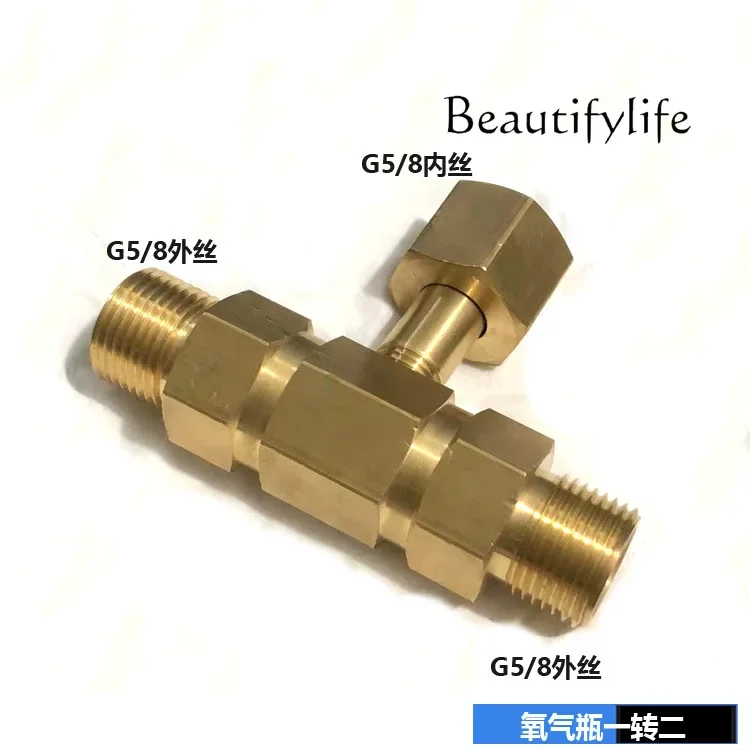 G5/8 large cylinder three-way valve QF-2 carbon dioxide cylinder, one-to-two connector