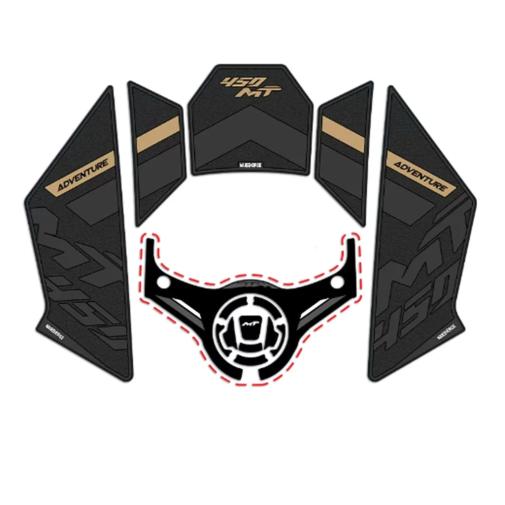 For CFMOTO 450MT 2024-2026 Motorcycle Thickened Fuel Tank Pad Protector Sticker Side Pad Knee Grip Decal Kit Rubber Decoration