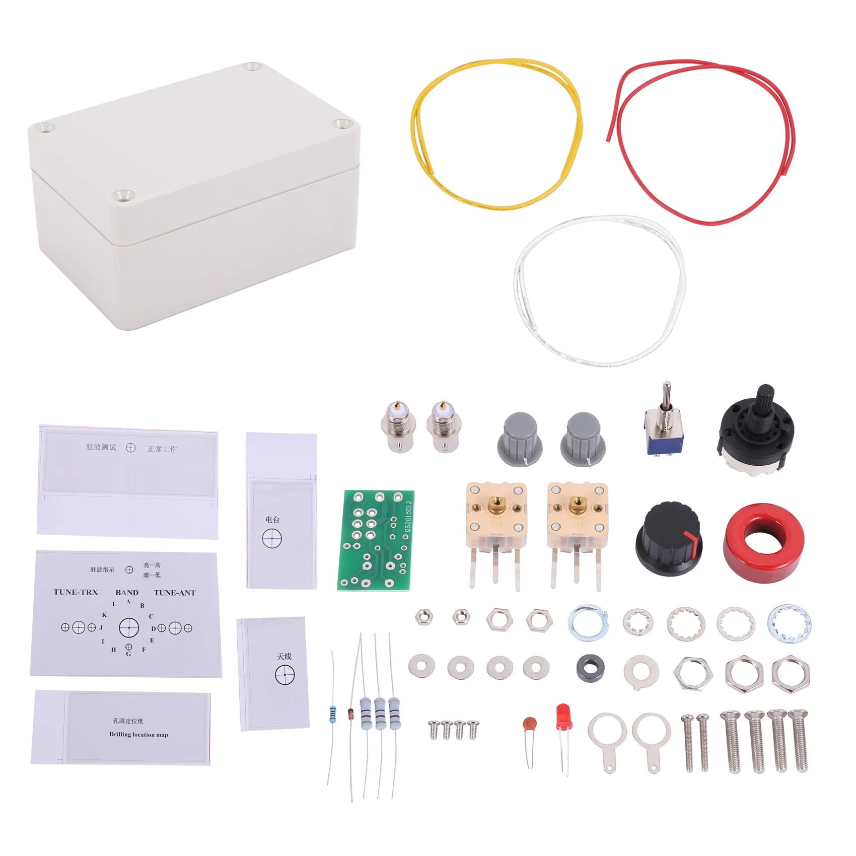 Kit de tuner d'antenne manuel pour radio amateur, LED Vswr, bricolage, technologie pour Cw, Qrp, Q9, interface Bnc, 1-30Mhz