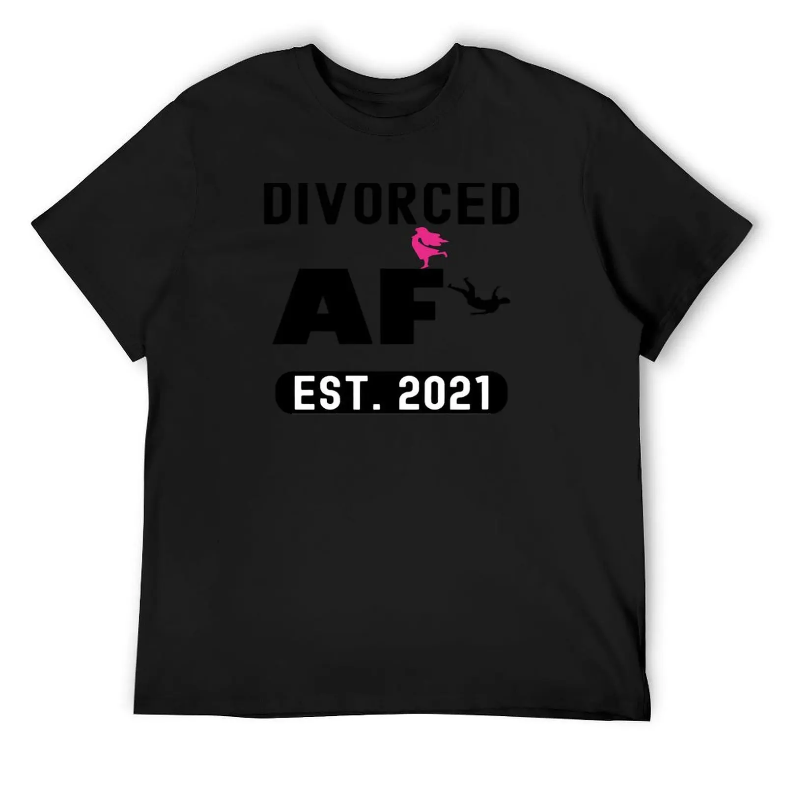 Copy of Divorced AF Est. 2021 Finally Divorced Funny Divorce Party T-Shirt customizeds Short sleeve tee tee shirts for men