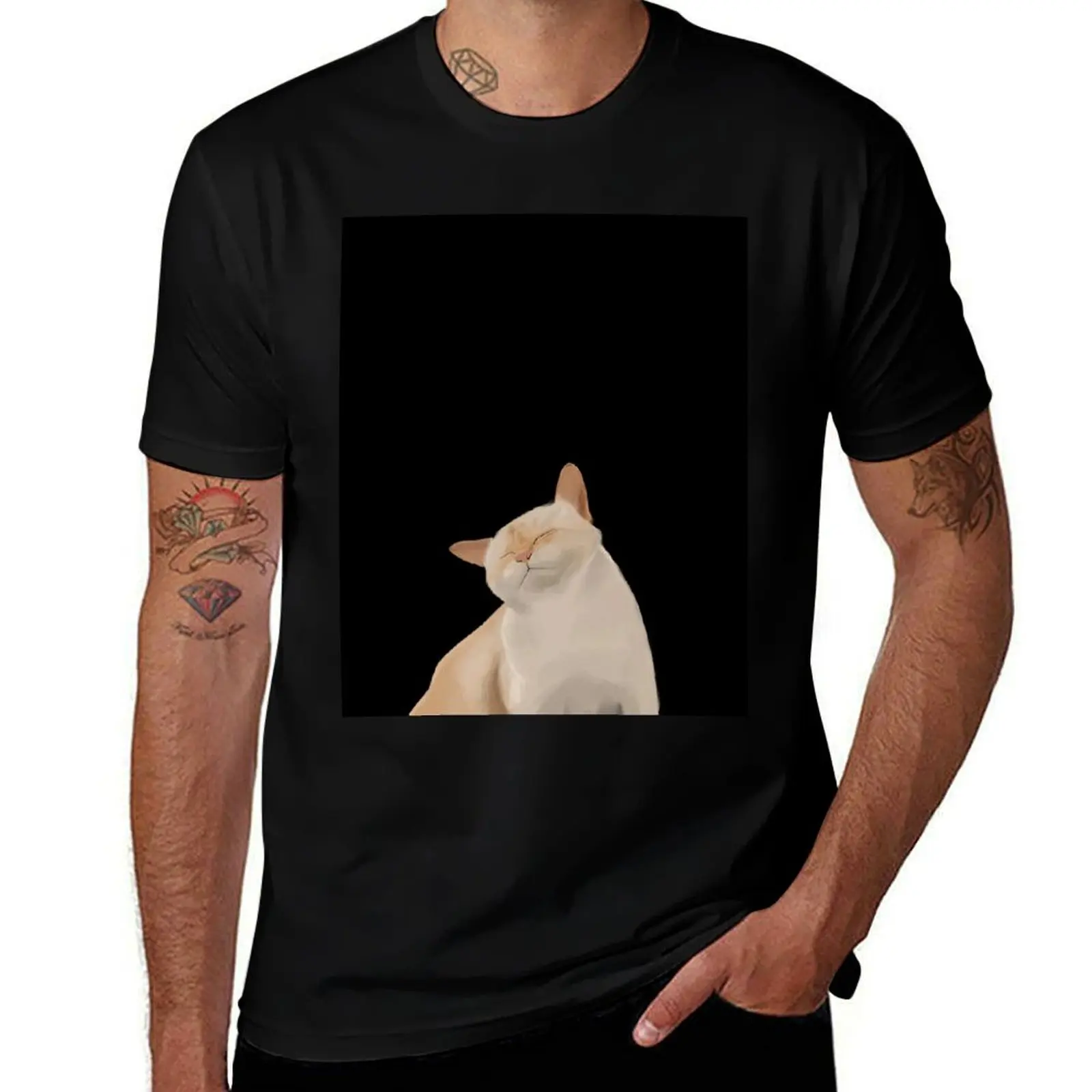 

Blissful cat rework T-Shirt man t shirt heavy cotton man t shirts for men casual