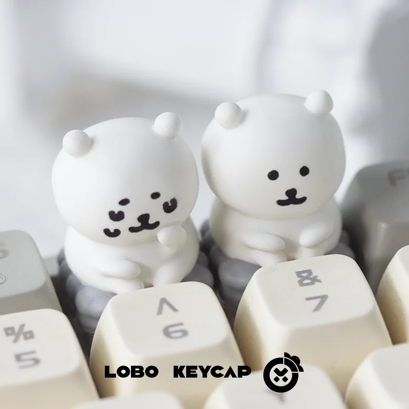 

Adorable Resin Keycap Self-deprecating Bear Small Cabbage Mechanical Keyboard Unique Personality Single Keycap ESC for Gaming