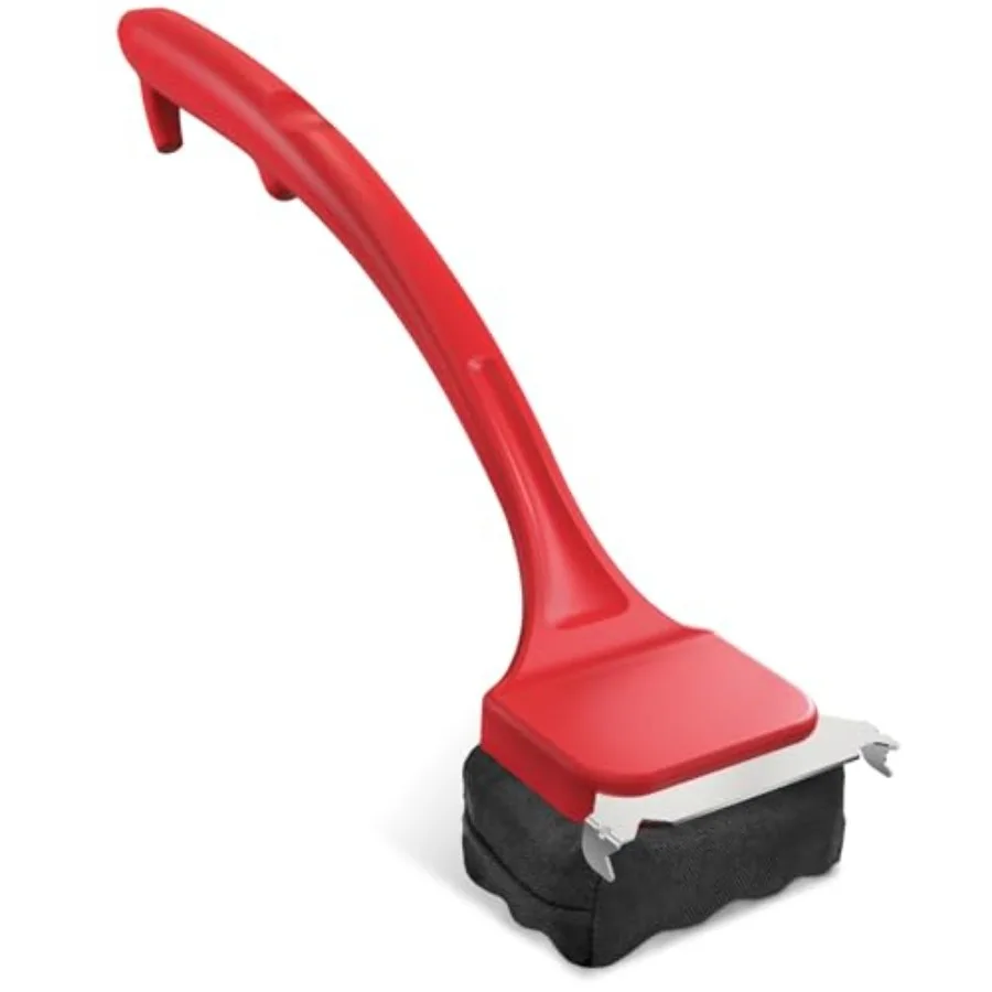 

Щетка для гриля без металлических частей, безопасная для использования на открытом воздухе, термостойкая, для чистки грилей и сковородок.