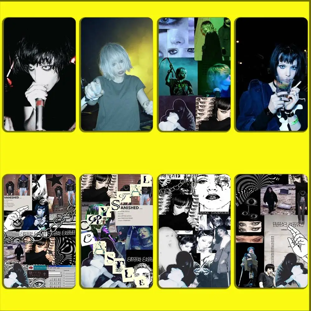 

A-Alice Glass C-Crystal Castles Card Stickers For Debit Bank Credit Cards Metro Bus Pass Sticker Decoration Cover 4PCS Card Skin
