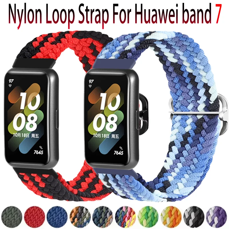 Нейлоновый ремешок-петля для Huawei Band 7, дышащий плетеный браслет, сменный браслет Correa для Huawei Band 7, аксессуары Correa