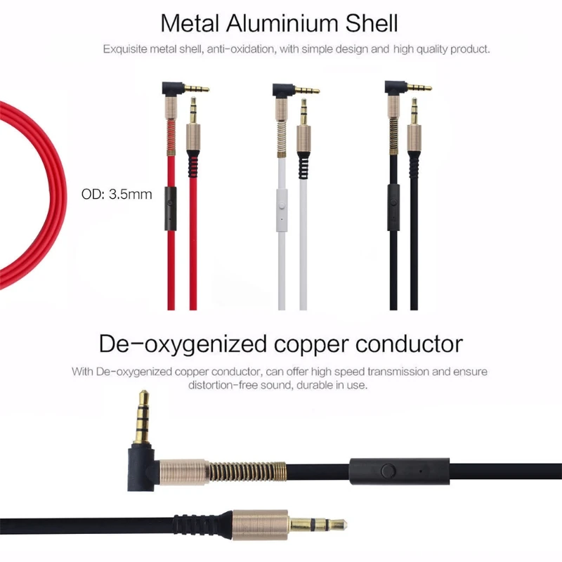 90° Aux Cable 3.5 mm to 3.5mm Cable Male to Male Kabel Gold Plug Car Aux Cord Dropship