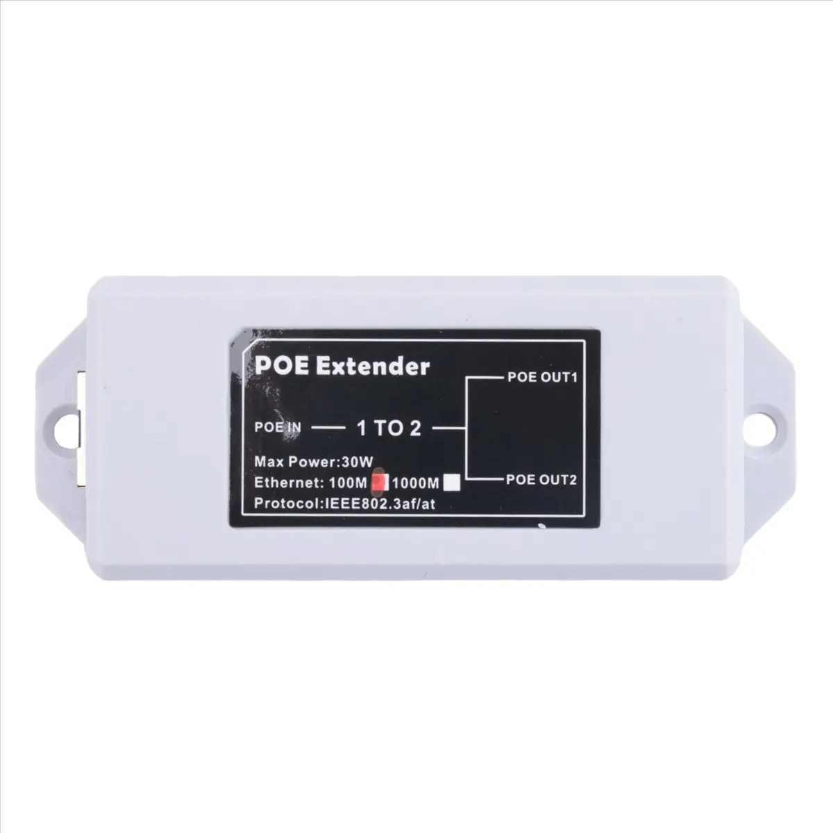 ★[T69C]1 To 2 Port POE Extender 100Mbps IEEE 802.3Af/At Standard 48V for NVR IP Camera POE Extend 100 Meter for POE Range