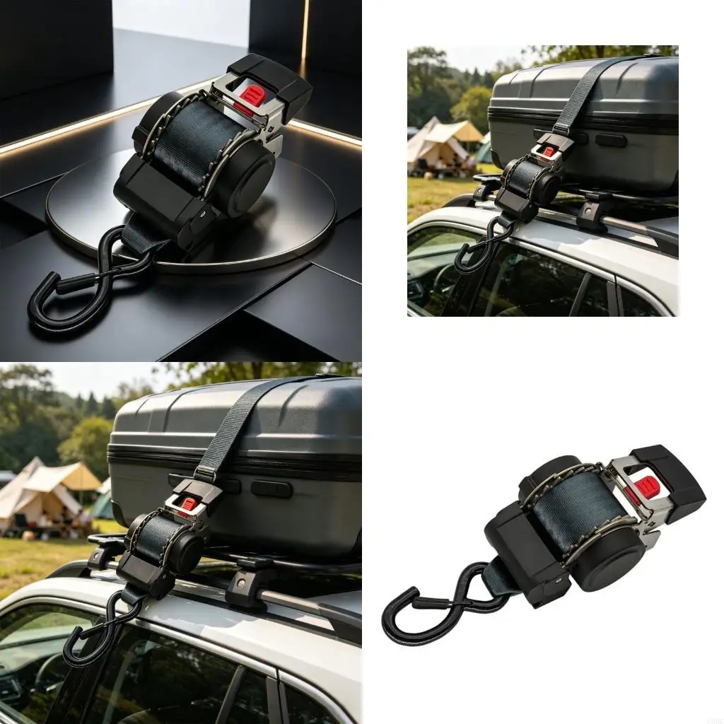 4M Long Strong Auto Extending Straps With 3 Position Adjustment For Boats Motorcycles And Trucks New