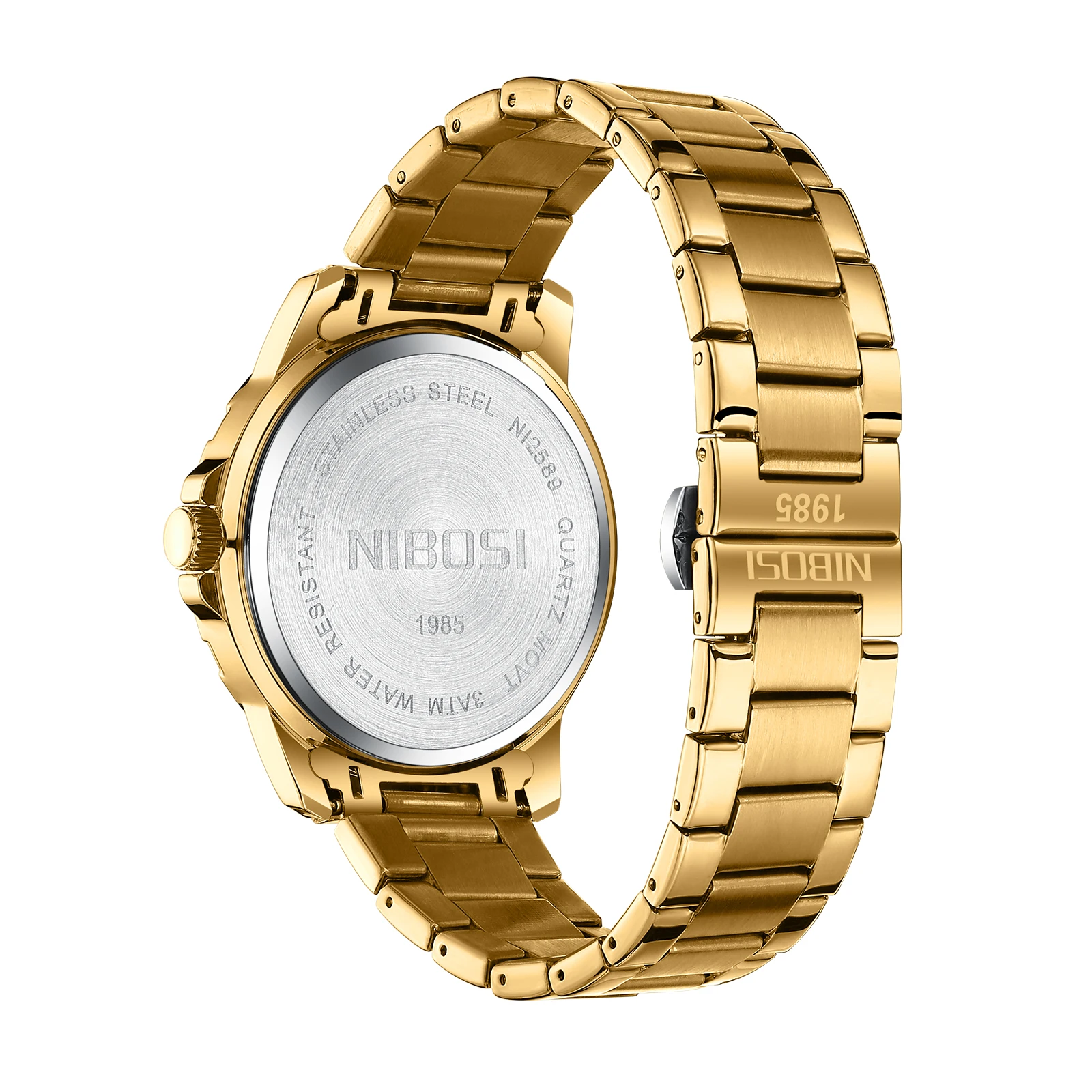 NIBOSI Luxury Man Wristwatch Business Stainless Steel Date Quartz Men Watch Waterproof Luminous Date Men's Watches Clock