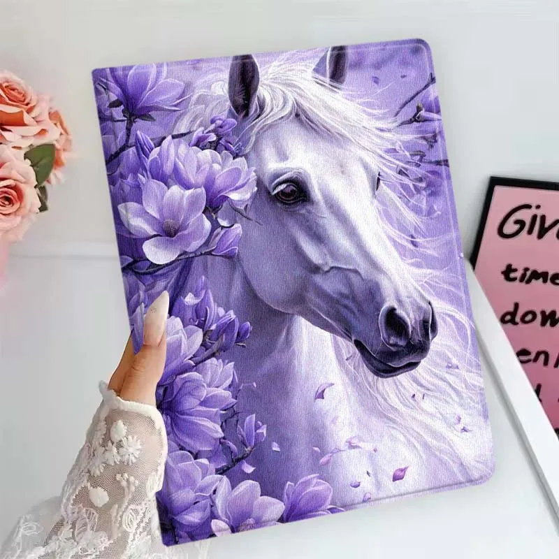 Purple Horse Design For Samsung Galaxy Tab S11 S10 S9 S8 S7 S6 A10.1 A9 A8 A7 10.9 Lite FE Plus Inch Tablet Case