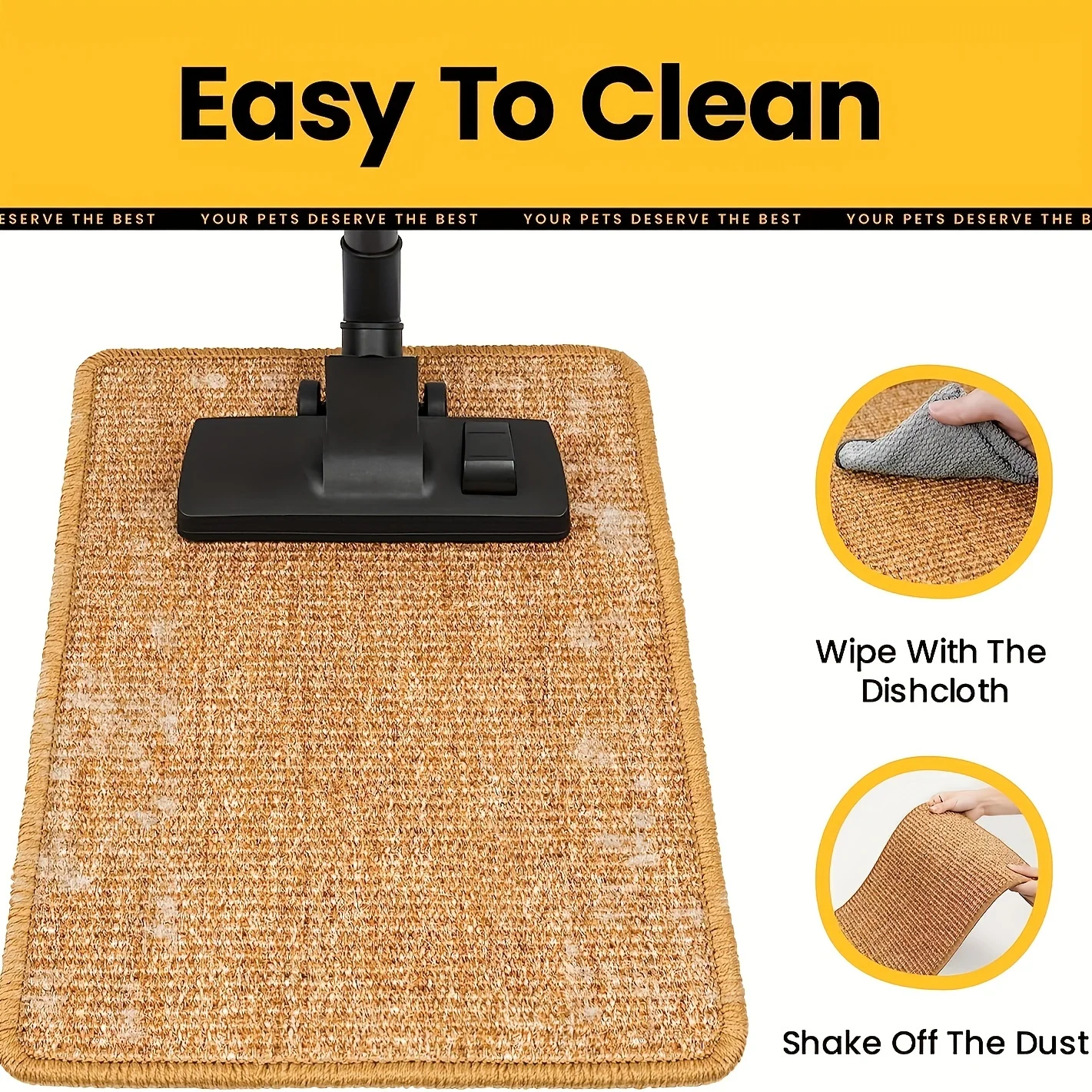 1 Pcs Cat Scratcher Mat, Sisal Cat Scratch Pad,Horizontal Floor Cat Scratching Pads Rug for Indoor Cats Grinding Claws ,Cat Furn