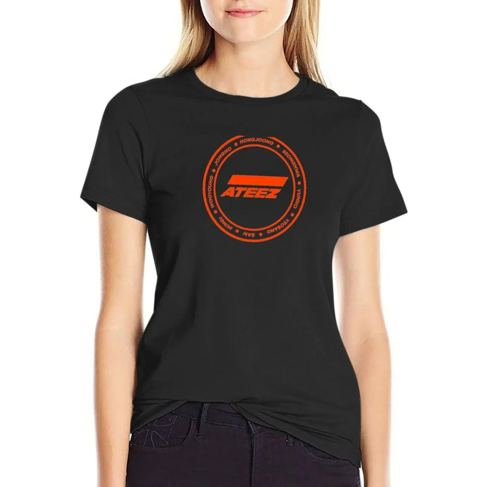 

Orang Ateez T-Shirt Aesthetic clothing plus size tops Women's clothing