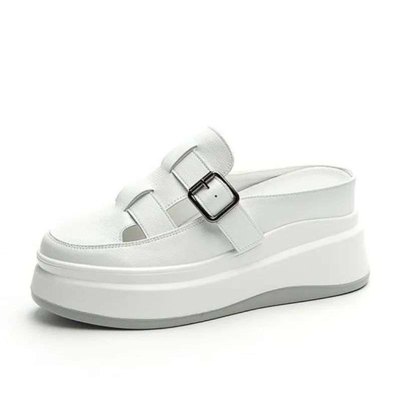 

Летние дышащие туфли-лодочки из лакированной натуральной кожи на платформе 7,5 см, весна 2023, тапочки Мэри Джейн на массивном каблуке