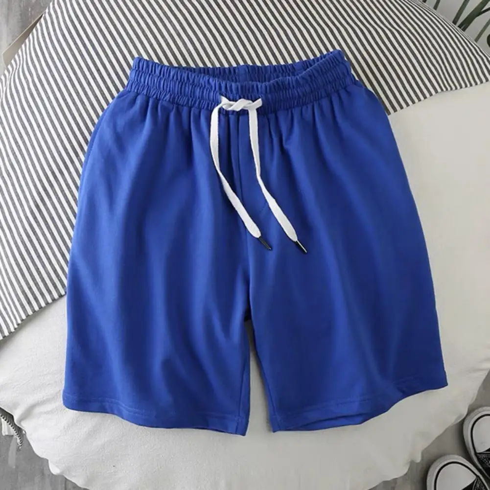 Men Athletic Shorts Men\'s Elastic Waist Drawstring Beach Shorts with Pockets for Summer Fitness Running Streetwear Men Workout