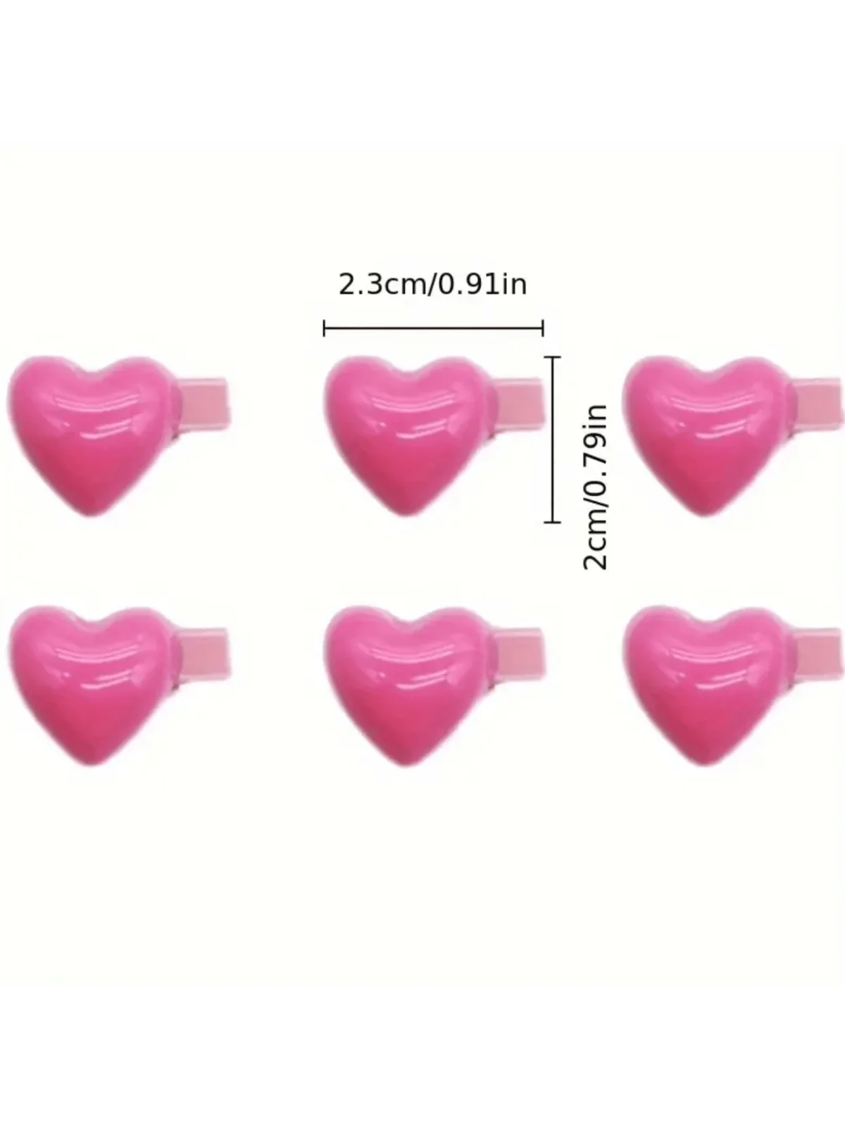 

6pcs/set Cute Heart Pattern Decorative Hair Side Clips Mini Hair Clips Cute Hair Barrettes For Women And daily uses