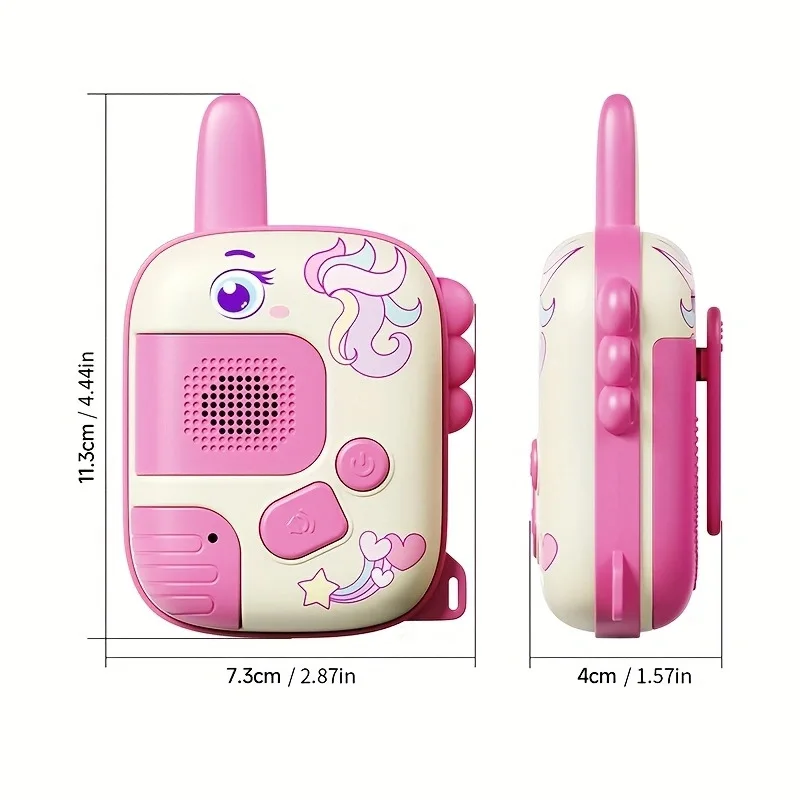 Cartoon Unicorn Wireless Walkie-talkie 300m Remote Dialogue Signal Stable And Clear Outdoor Communication Educational Kids Toys