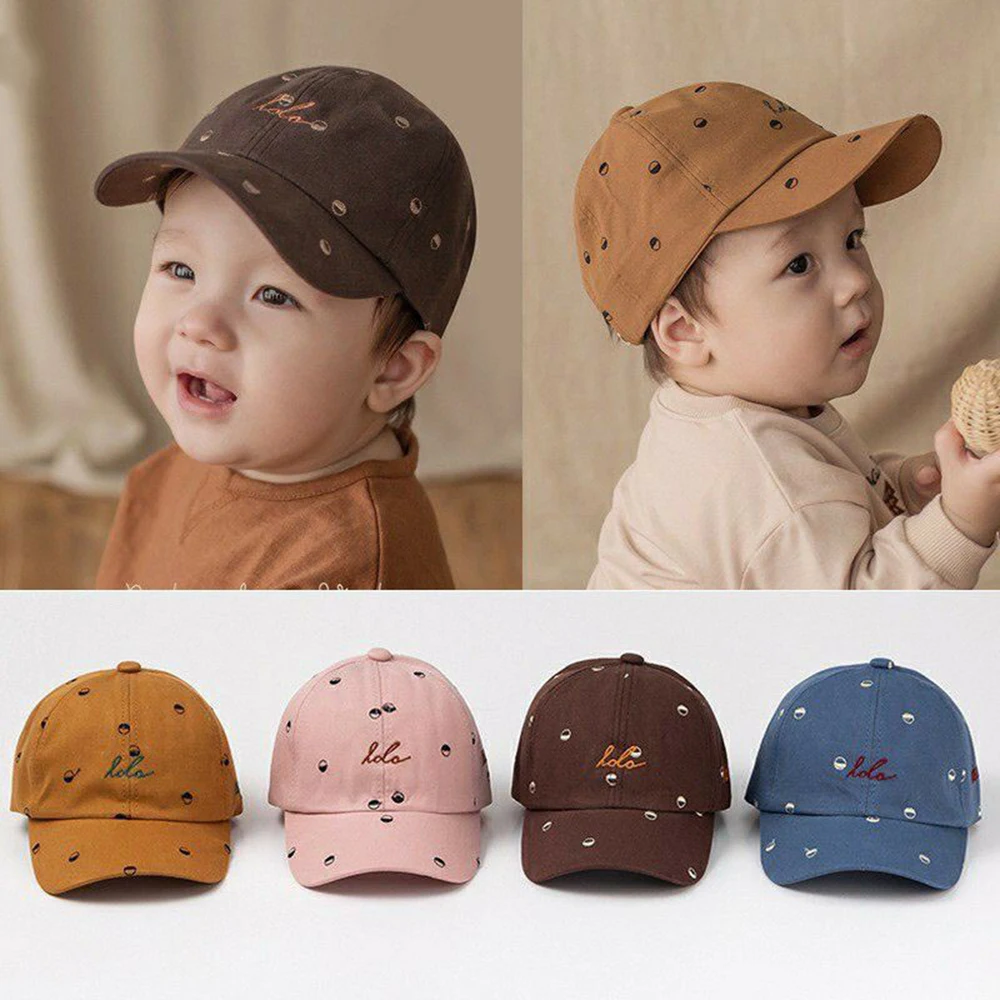 Children's Baseball Caps Embroidered Lola Baby Boys Hats Cotton Long-brimmed Cap For Kids 6-36 Month