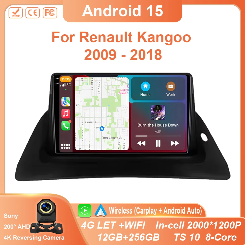 

Android Auto For Renault Kangoo 2009 2012 2015 2016 2017 2018 Wireless Carpla Car Radio Multimedia Video Player GPS Navigation