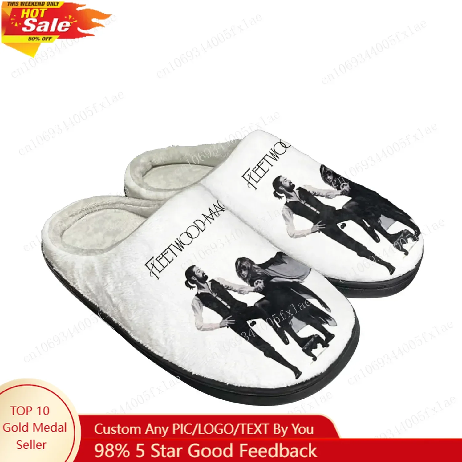 

Fleetwood Mac Pop Rock Band Home Cotton Custom Slippers Mens Womens Sandals Plush Bedroom Keep Warm Shoe Thermal Slipper Black