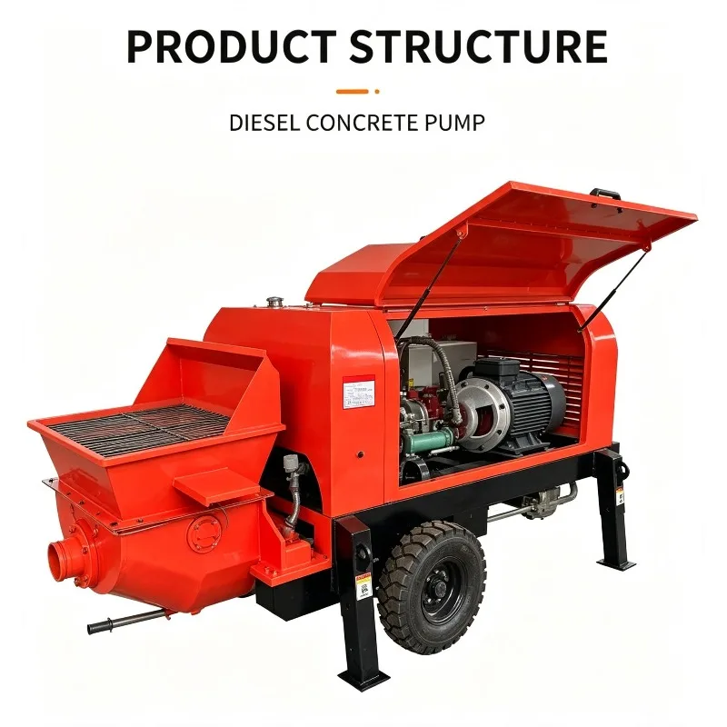 Factory Price Small Concrete Pump Concrete Machinery Diesel Engine Secondary Structural Column Pump Easy To Transport