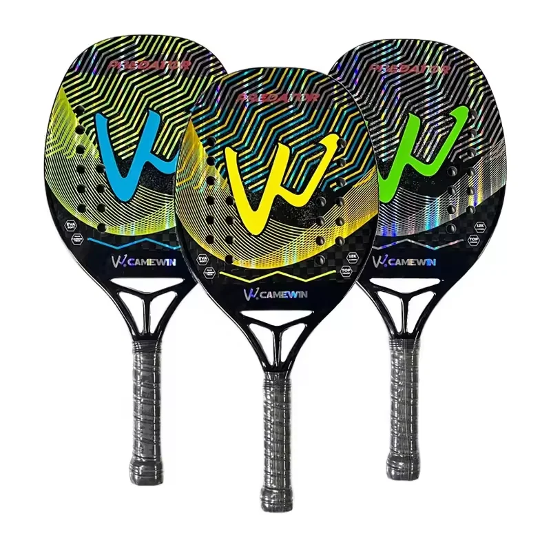 

CAMEWIN 4049 12K Transparent Carbon Beach Racket Tennis Racquet Middle Sandwich EVA Foam Bag Gift Sports Equipment