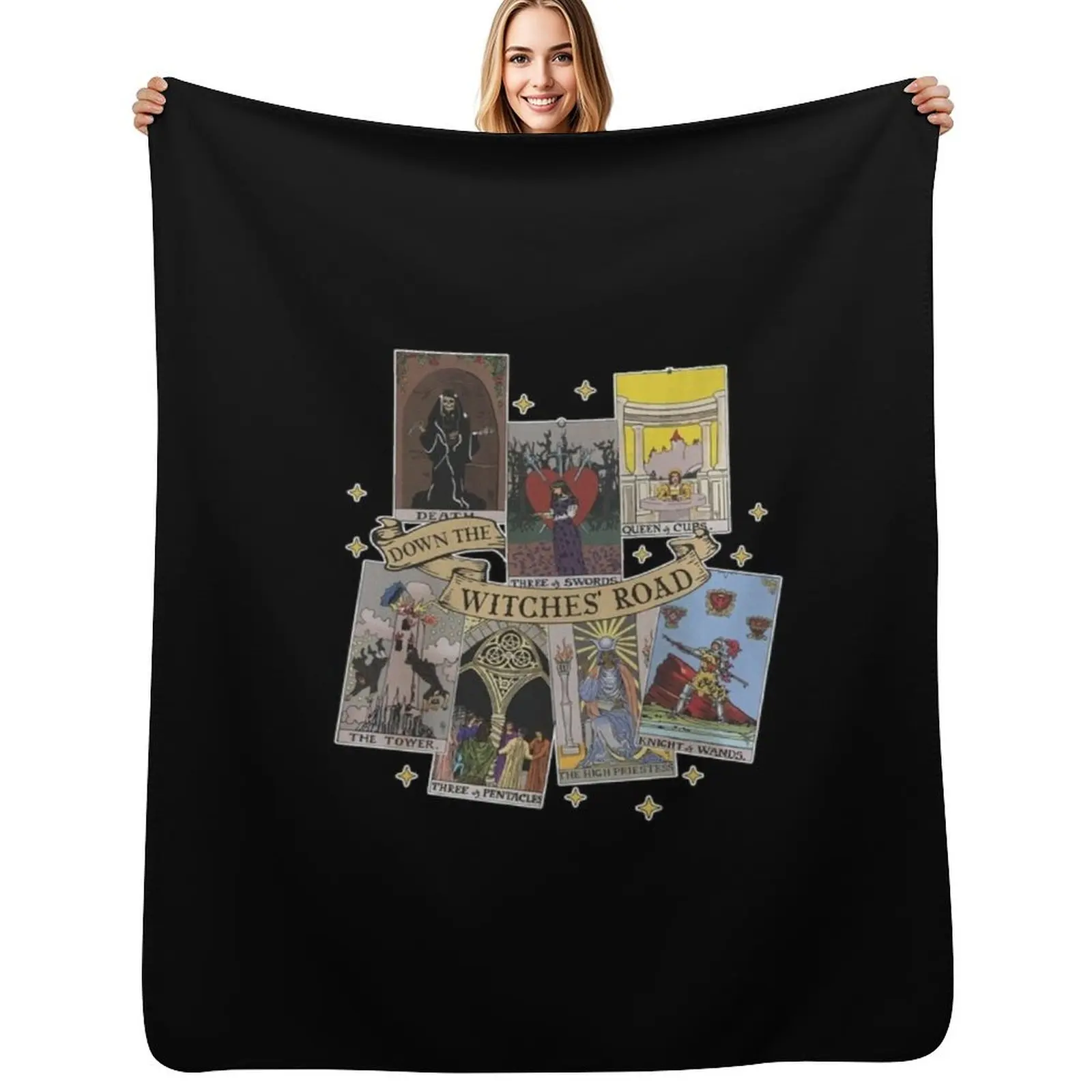 

Vintage Agatha All Along Tarot Cards Throw Blanket Soft Plush Plaid decorative Kid'S Quilt Blankets