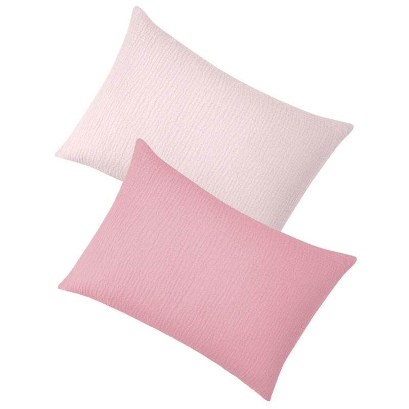 Housse coussin couleur unie pour tout-petits, taies d\'oreiller respirantes pour enfants en bas âge, 2 pièces, qualité