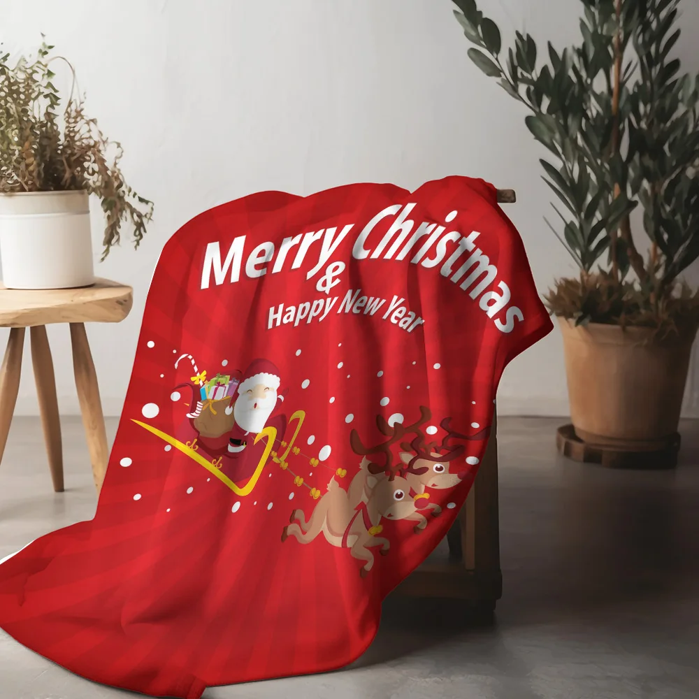

Tu Cozy Christmas Throw Blanket Festive Holiday Decor Reindeer Pattern Winter Warm Gift Soft Plush Blanket Holiday Home Accent M
