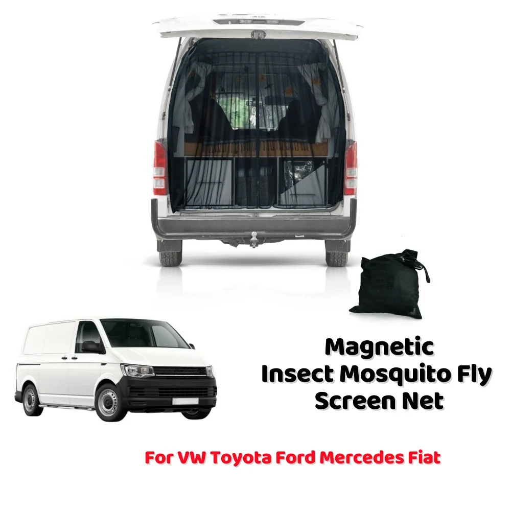 Car Tailgate Barn Door Magnetic Insect Mosquito Fly Screen Net Curtain For Mercedes Benz Sprinter VW T5 T6 Ford Transit Custom