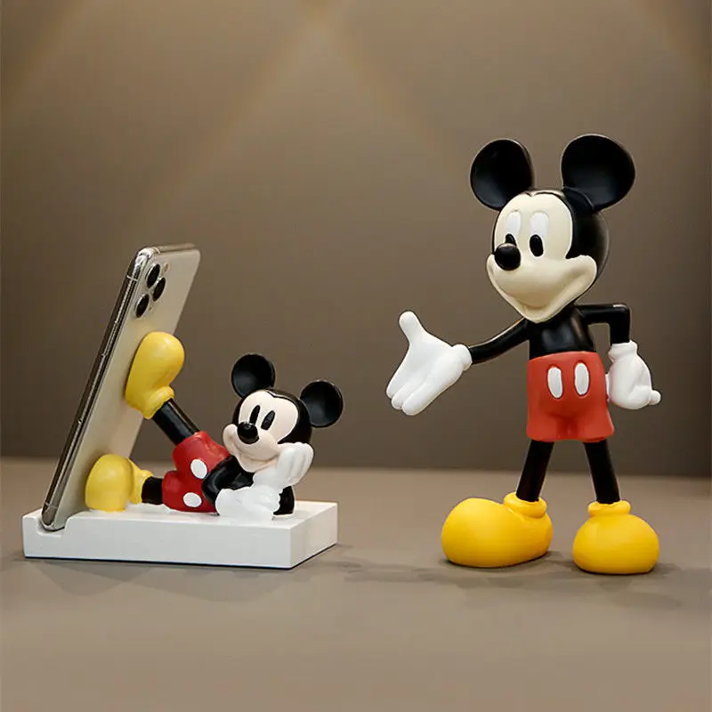 Mickey Mouse Cartoon Character Mobile Phone Holder Resin Ornaments Mobile Phone Holder Desktop Decoration Crafts