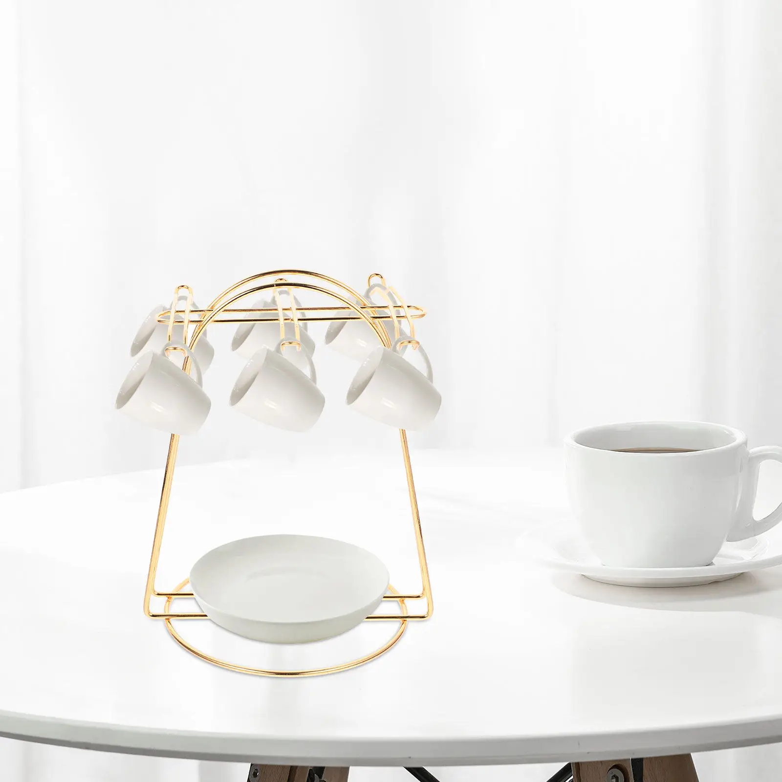 

Изящная железная подставка для чашек и блюдец: сушилка для посуды, экономия места, аксессуар для кухни, для аккуратного хранения кофейных кружек