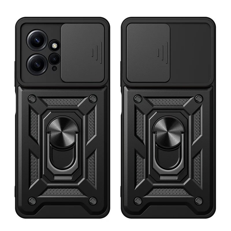 For Xiaomi Redmi Note 12 4G Case Camera Lens Protect Armor Shockproof Cases For Xiomi Redmi Note12 4G Magnetic Holder Ring Cover