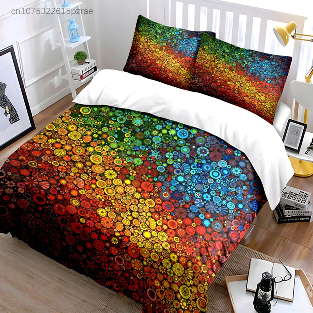 Colorful Geometric Pattern Home Decor Multiple Sizes kid's And adults' Bedroom Exquisite 3PC Bedding set, Gift