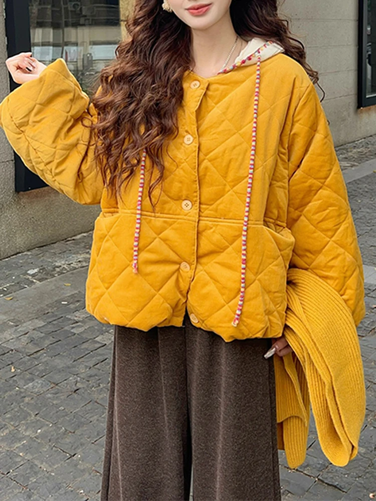 

Модная высококачественная универсальная цветная стеганая хлопковая куртка для женщин, новая зимняя модель, утепленное хлопковое пальто