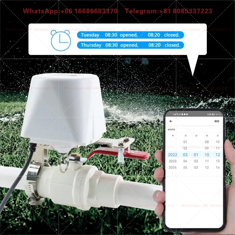 Smart Water Gas Shutoff Controller Wireless Timing Valve Compatible with Smart Life App Voice Control