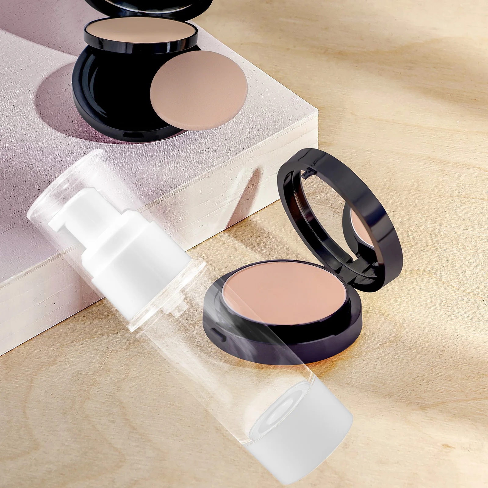 

4pcs Airless Pump Bottles Travel Containers Small Size Plastic Safe Durable Spray Bottle Lotion Container Cream Storage