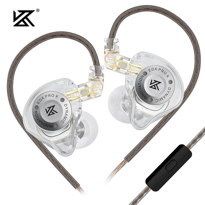 KZ EDX PRO X IEM Słuchawki Dynamic Drive HiFi Deep Bass Sound Earbud Sport Music Noise Cancelling Headset z odłączanym kablem