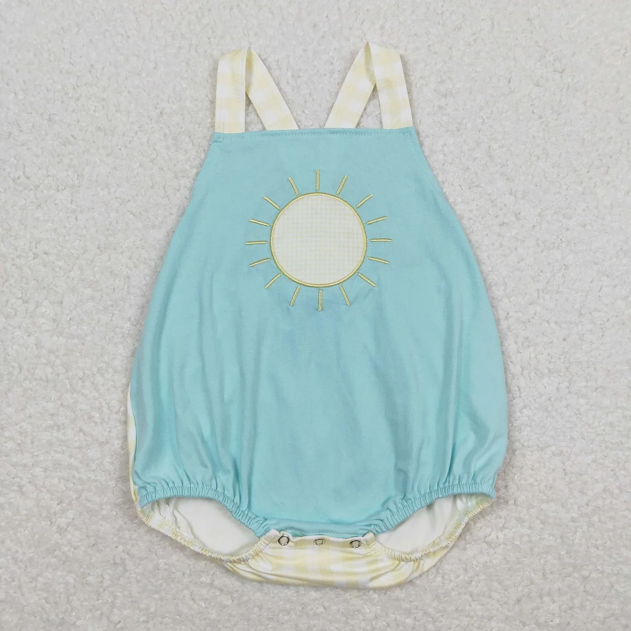 

Wholesale Baby Boy Sleeveless Jumpsuit Kids Embroidery One-piece Newborn Coverall Toddler Plaid Romper Bodysuit